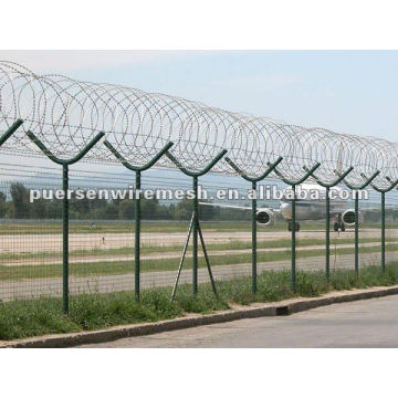 security perimeter Airport Fence with razor wire